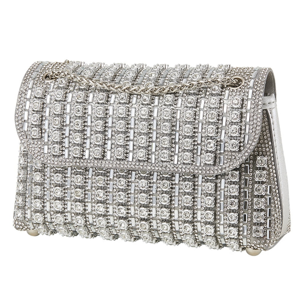 FENOHREFE Shoulder Bags Crossbody Bag Purses Handbag Crystals Rhinestones Evening Bag for Women Handbag Clutch Purse with Chain