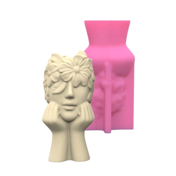 FENOHREFE Silicone Flower Vase Molds Flexible Concrete Molds Human Body Shape Planter Molds Ornament Mould for Vase