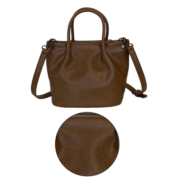 FENOHREFE Simple Bucket Bag Practical PU Crossbody Purse Shoulder Bags Party Handbag Casual Sling Pack for Everyday Use