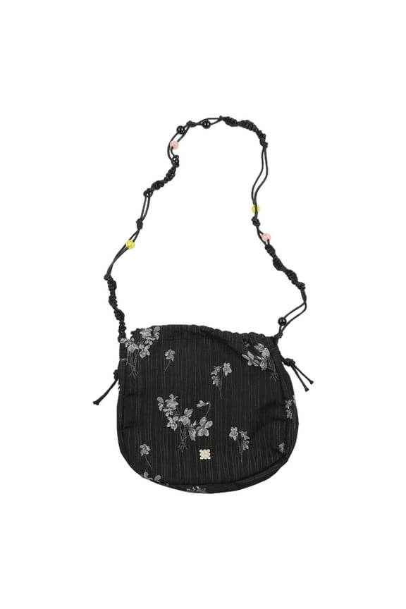 Small Crossbody Bag for Women Drawstring Messengers Bag Change Purse Small Handbag Wovens Beaded Shoulder Bag