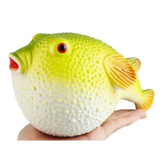 FENOHREFE Soft Rubber Pufferfish Model with Detailed Display on Shelves Desks or Nightstands Suitable for Ocean An1ma1 Lovers