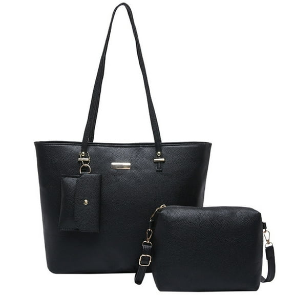 FENOHREFE Stylish 3pcs Women's Handbags Set PU Leather Crossbody Purse Wallet and Shoulder Bags Office Handbag Large Capacity