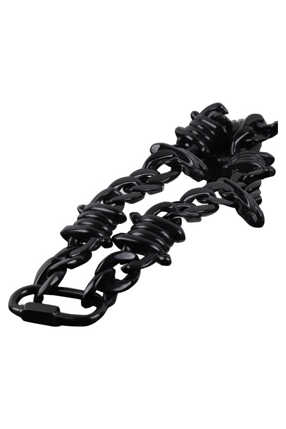 Stylish Acrylic Chain Lock Pendant Necklace for Men Women Hip Hop Accessories Punk Barbed Choker Fashion Accessory