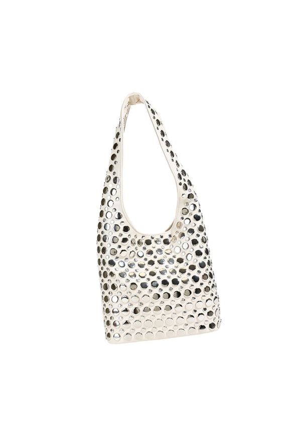 Stylish Bucket Bag Decorated Unique Studs Designs Shoulder Bag PU Leather Armpit Purse Fashion Handbag For Trendsetters