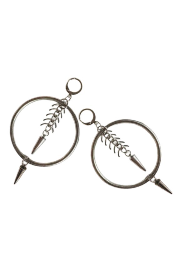 Stylish Pendant Drop Ear Hook Modern Pendant Ear Rings Jewelry with Fishbone Chain Fringes for Women