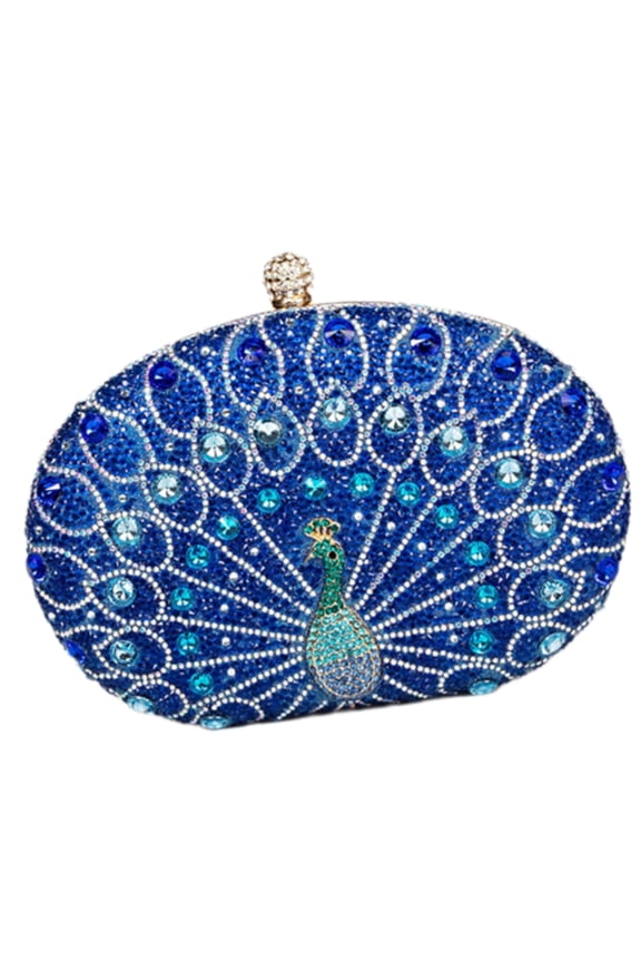 Stylish Rhinestones Peacocks Evening Bag with Chain Strap Shoulder Bags for Bridal and Cocktail Event Party Wedding