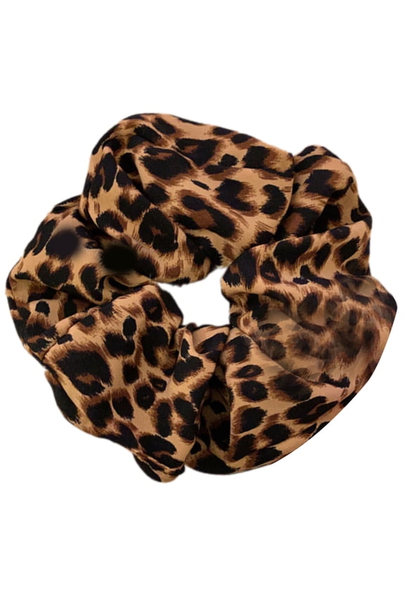 Stylish Scrunchies Leopards Print Hair Ties Comfortable Elastic Bands Styling Hair Accessories for Women and Girls