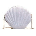 thumbnail image 1 of FENOHREFE Stylish Sequins Shell Crossbody Bag PU Leather Shoulder Purse Evening Handbag Gift For Valentine's Day Or Christmas, 1 of 8