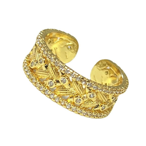 FENOHREFE Stylish Vintage Styles Wheat Designs Open Rings for Women Adjustable Sturdy Alloy Gold Color Jewelry Statement Pieces