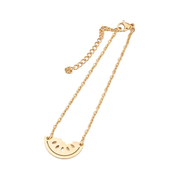 FENOHREFE Stylish Watermelon Charm Bracelet Stainless Steel Handchain Trendy Women Girls Jewelry Eye Catching Fruit Charm Bangle