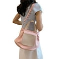 thumbnail image 1 of FENOHREFE Stylish Womens Canvas Handbag with Zippered Closure Leather Spliced Crossbody Shoulder Bag for Work or Leisure, 1 of 8