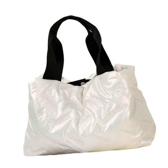 FENOHREFE Stylish and Practical Commuting Bag with Down Filled Padding Large Capacity Handbag Top Handle Bag for Work Travel