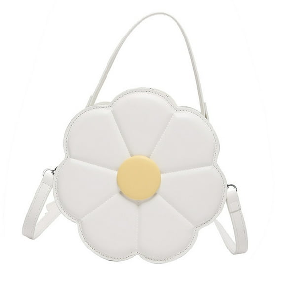 FENOHREFE Trendy Flower Shaped PU Leather Crossbody Bag With Adjustable Strap Shoulder Purse Satchel For Women And Girls
