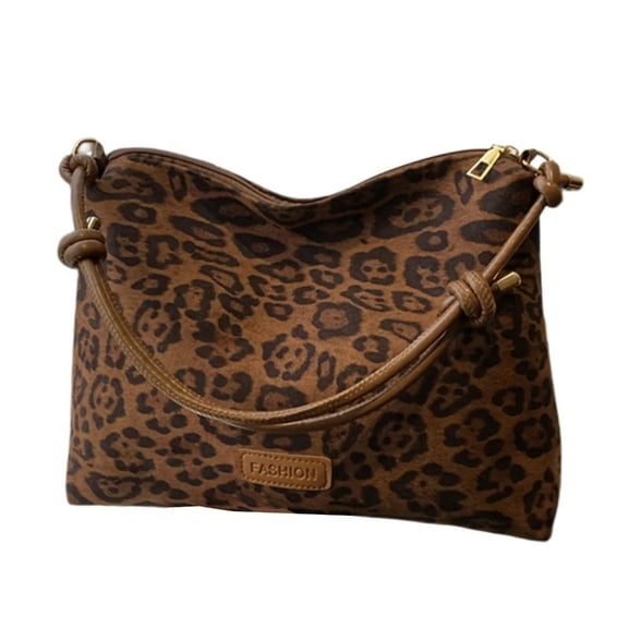 FENOHREFE Trendy Handbag Leopard Print Shoulder Bag Office Slouchy Bags Underarm Purse with Comfortable Strap for Everyday Use
