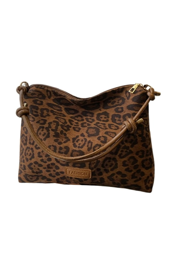 Trendy Handbag Leopard Print Shoulder Bag Office Slouchy Bags Underarm Purse with Comfortable Strap for Everyday Use