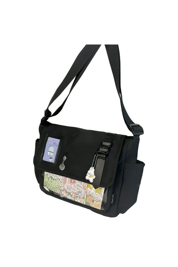 Trendy Japanese Academy Style Nylon Shoulder Bag Crossbody Purse Satchel Purses for Students and Anime Lover