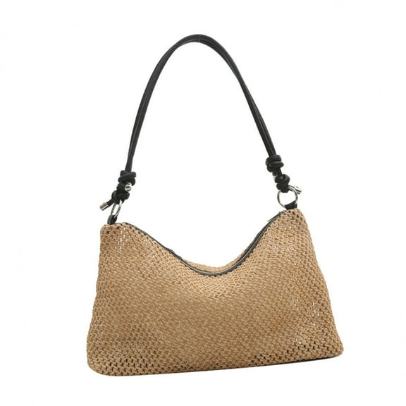 FENOHREFE Trendy Summer Straw Bag For Women and Girls Large Capacity Beach Handbag Travel Shoulder Bags Vacation Crossbody Purse