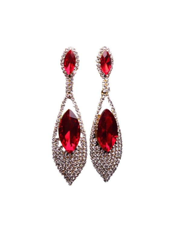 Trendy Teardrop Crystal Earrings for Women Rhinestones Chandelier Ear Rings Ear Accessories for Weddings and Parties
