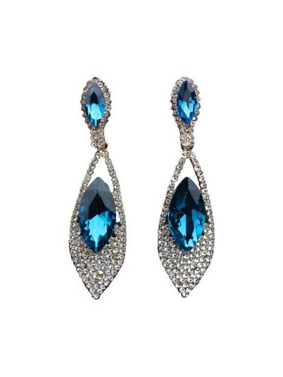 Trendy Teardrop Crystal Earrings for Women Rhinestones Chandelier Ear Rings Ear Accessories for Weddings and Parties