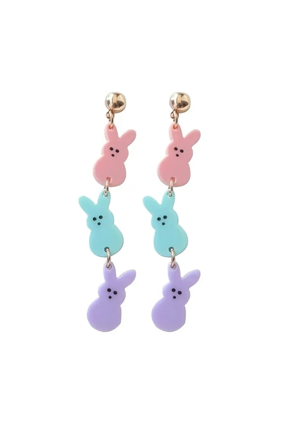 Unique Bunnies Earrings Multicolor Rabbits Dangle Ear Rings Easter Festival Jewelry Accessory for Parties and Celebratio