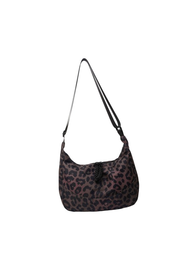Unique Crossbody Dumpling Bags Leopard Pattern Shoulder Bags Casual Satchel Purse For Daily Commute And Casual Outings