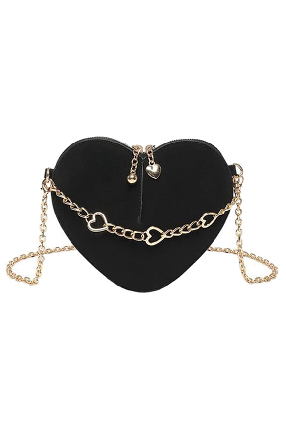 Unique Heart Shape Women's Crossbody Bag PU Leather Elegant Shoulder Bags with Chain Strap for Comfort and Styles