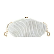 FENOHREFE Unique Irregular Shell Acrylic Clutch Bag For Wedding And Evening Parties Shoulder Crossobdy Purse Party Handbag