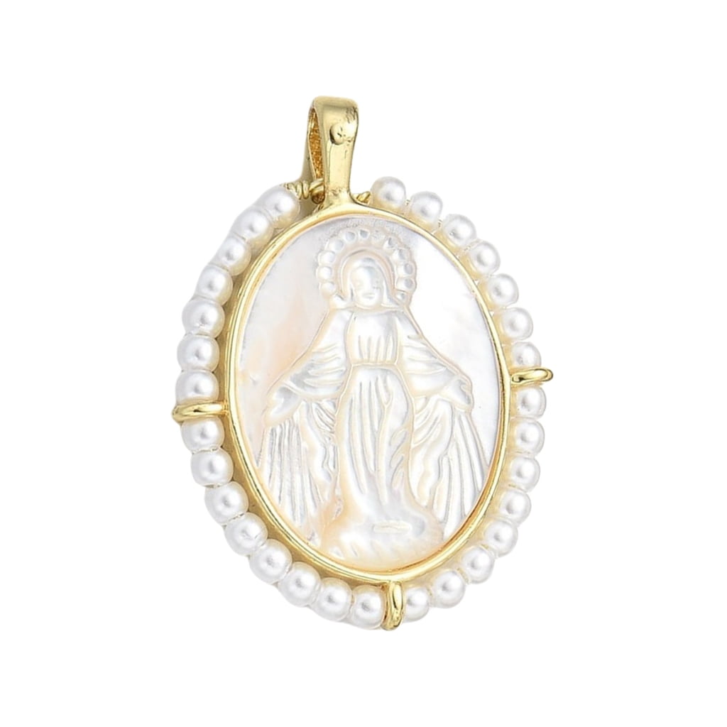 FENOHREFE Unique Virgin Marys Pendant Necklace with Mother of Pearls ...