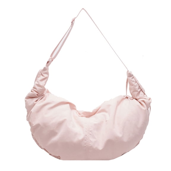 FENOHREFE Unisex Shoulder Bag with Unique Pleated Detail Crossbody Bags Nylon Satchel Purse for Professionals and Students