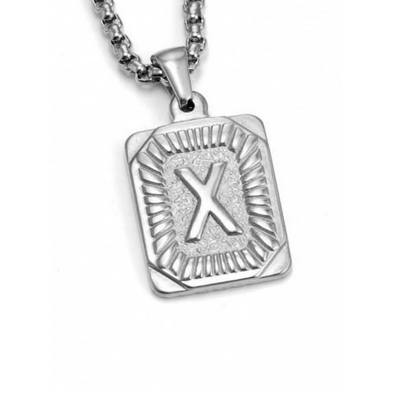 FENOHREFE Unisex Stainless Steel Letter Pendant Necklace Unisex Jewelry Charm Necklace Party Accessory Present for Fashion Lover