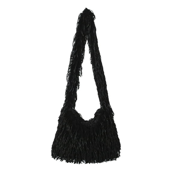 FENOHREFE Women Autumn Winter Crossbody Bag Lovely Satchels Bag Plush Shoulder Bag Korean Styles Messenger Bag for Everyday