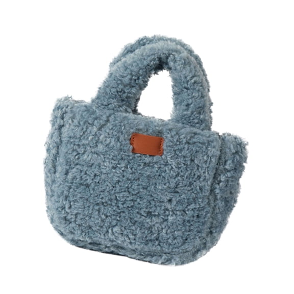 FENOHREFE Women Bag Autumn Winter Shoulder Bag Korean Styles Handbag Purse Plush Crossbody Bag Top Handle Bag Small Square Bag