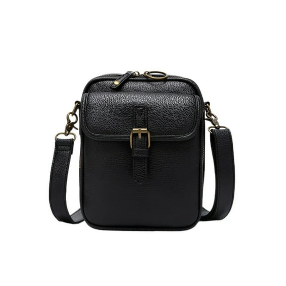 FENOHREFE Women Bag Fashion Crossbody Bag Double Layer Shoulder Bag PU Leather Messenger Bag Man Small Purse for Everyday