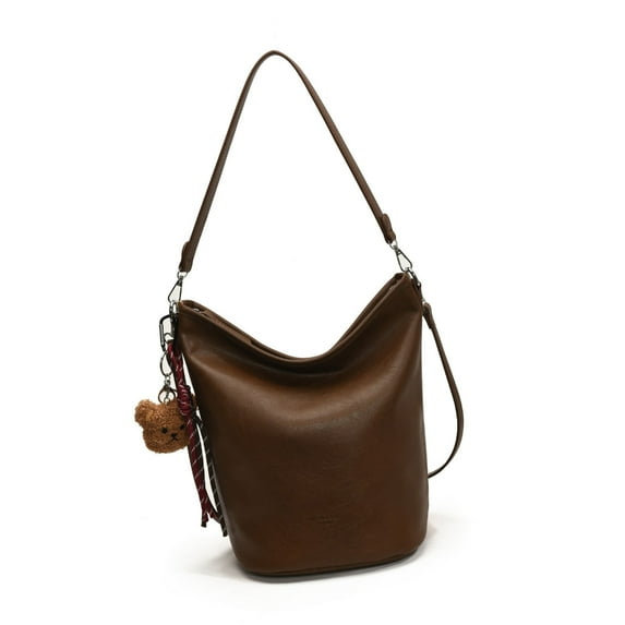 FENOHREFE Women Bucket Bag Fashion Shoulder Bag Large Capacity Handbag Retro Armpit Bag Trendy Commuting Bag for Travel Daily