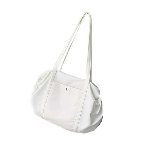 FENOHREFE Women Elegant Nylon Shoulder Bag Fashionable Solid Color Multiple Pockets Large Capacity Handbag Purse with Zippered