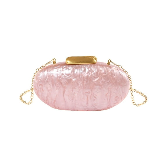FENOHREFE Women Evening Handbag Eggs Shaped Shoulder Bag Chain Strap Crossbody Bag Evening Clutch Bag for Cocktail Party Wedding