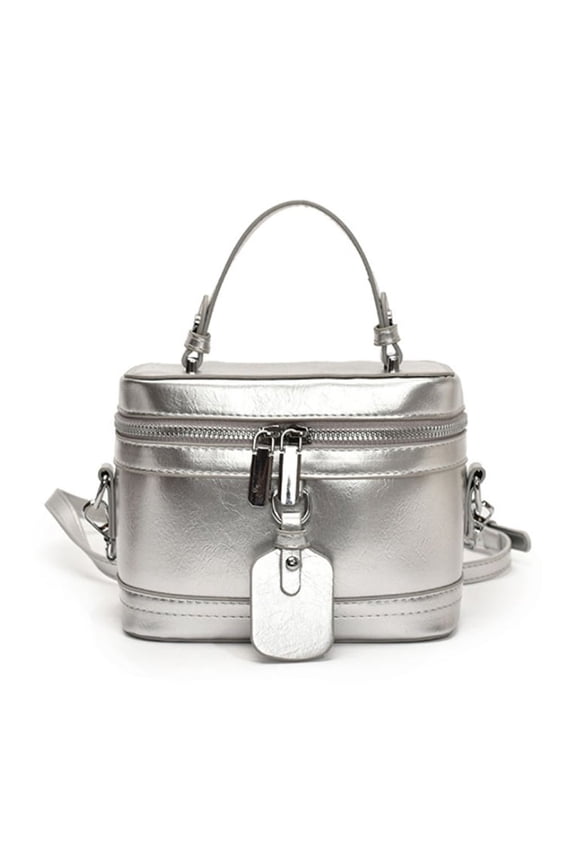Women PU Leather Handbag Fashion Box Bag Korean Styles Shoulder Bag Top Handle Bag Solid Color Crossbody Bag for Work