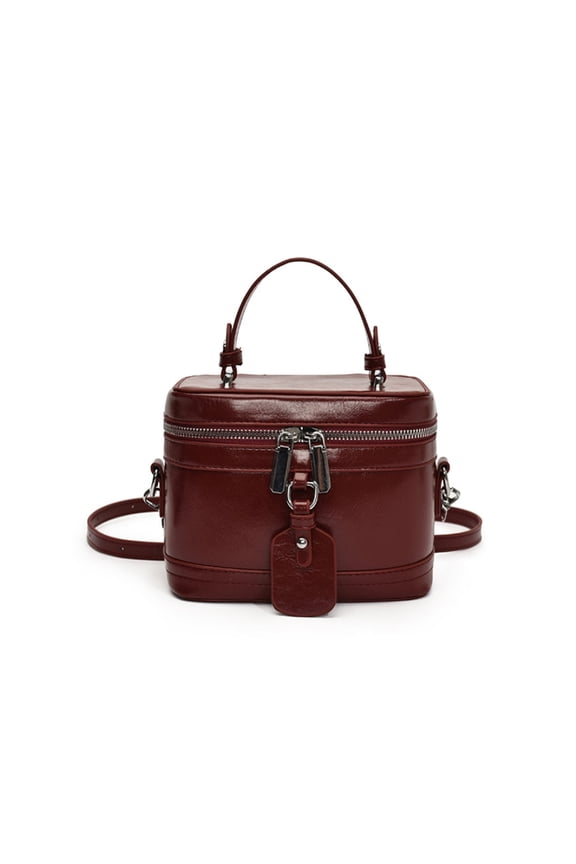 Women PU Leather Handbag Fashion Box Bag Korean Styles Shoulder Bag Top Handle Bag Solid Color Crossbody Bag for Work