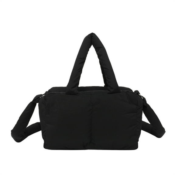 FENOHREFE Women Quilted Shoulder Bag Top Handle Bag Crossbody Bag Puffer Handbag Large Capacity Messenger Bag Stylish Purse