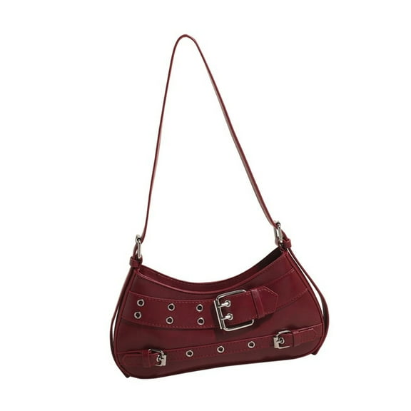 FENOHREFE Women Shoulder Bag Trendy Handbag All-matching Underarm Bag Stylish Buckle Armpit Bag Retro Commuting Bag for Travel