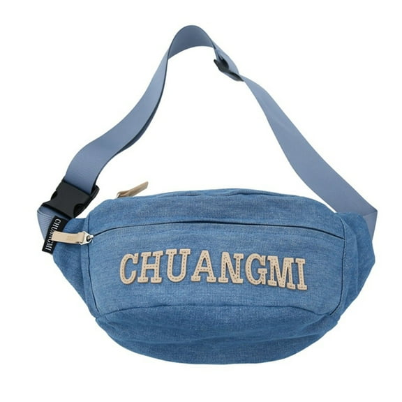 FENOHREFE Women Waist Pack Denims Chest Bag Fashion Letter Bum Bag Large Capacity Crossbody Bag Man Casual Waist Bag