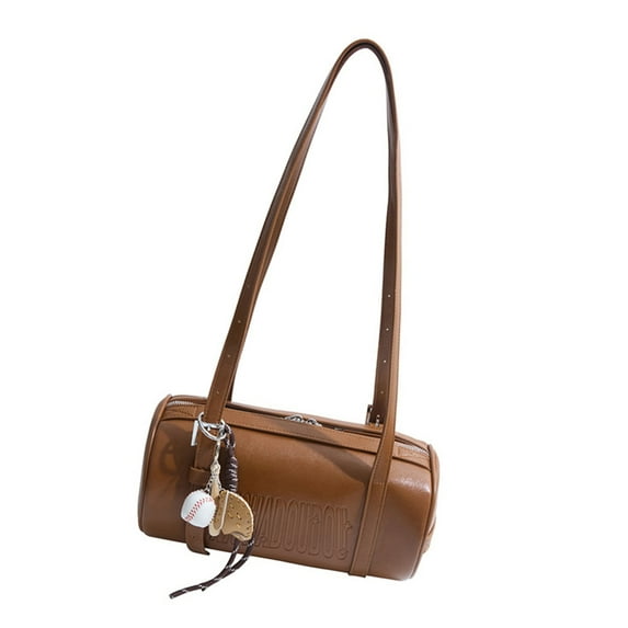 FENOHREFE Women's Cylinder Shaped Crossbody Bag 2025 Winter Collection Shoulder Bags Casual Underarm Purse PU Leather Handbag