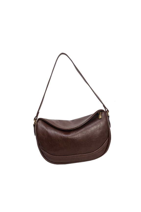 Womens Dumplings Bag PU Leather Shoulder Bag Stylish Handbag Retro Armpit Bag Simple Crossbody Purse for Daily