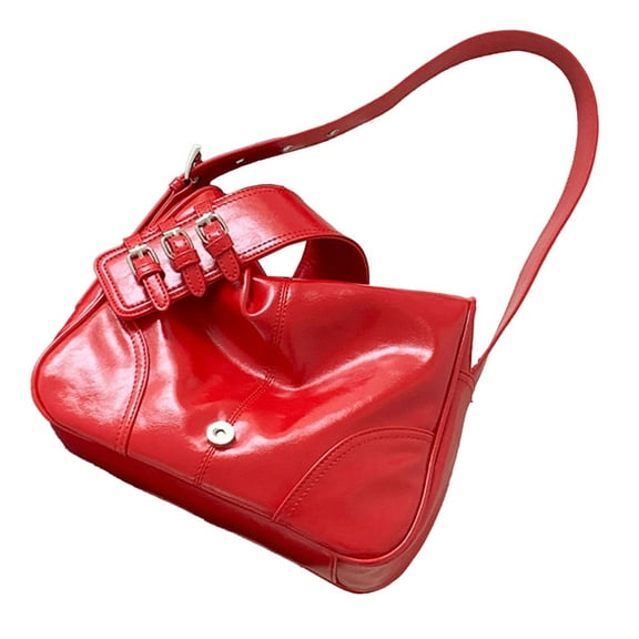 FENOHREFE Womens PU Leather Armpit Bag Large Capacity Shoulder Bag Fashion Handbags All-matching Underarm Bag Shopping Dating Bag