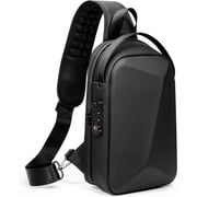 FENRUIEN Anti-Theft Crossbody Sling Backpack for Men - Hard Shell with USB Port, Waterproof 10.2 Inch Capacity, Single Strap for Travel & Hiking