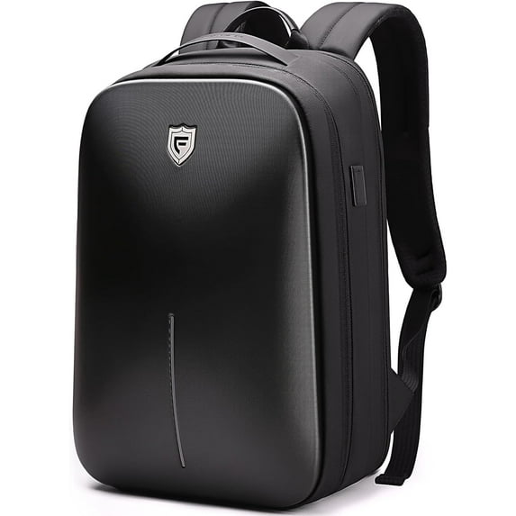 FENRUIEN Expandable Hard Shell Water Resistant USB Charging Port 15.6 Inch Gaming Laptop Backpack Black