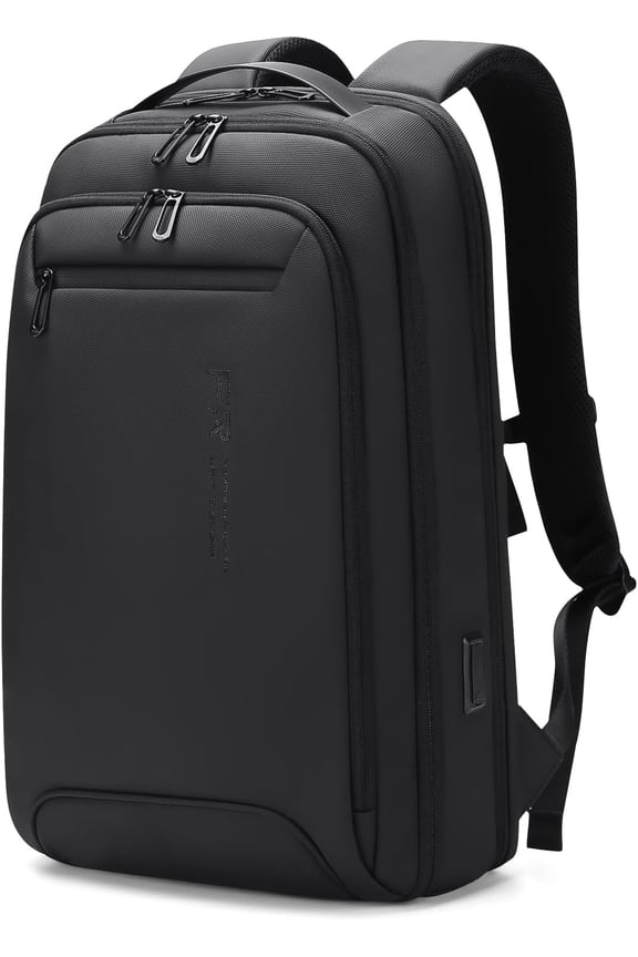 Slim Business Laptop Backpack for Men, 15.6 Inch Water-Resistant Work Travel Bag with USB Charging Port, Lightweight Oxford Computer Backpack