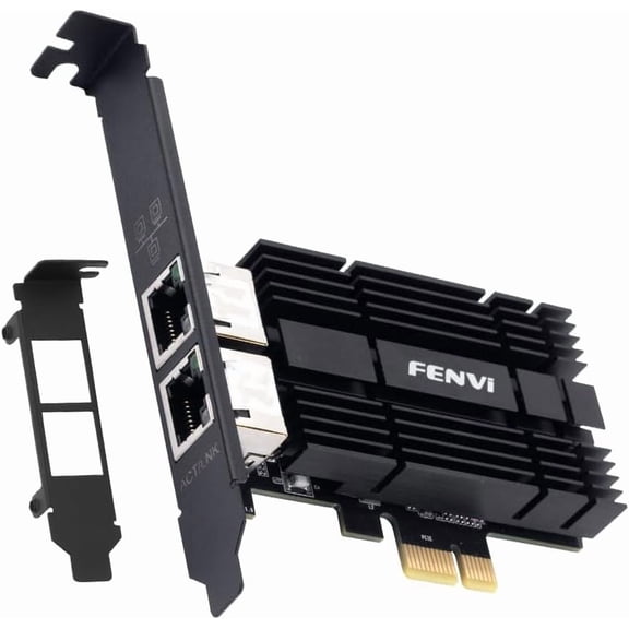 FENVI Dual Port 2.5G Ethernet Card with Intel I226 Chip, PCIe Network Adapter 2500Mbps NIC for Gaming PC, Server, Desktop Computer - Compatible with Windows 10/11, Mac OS, Linux