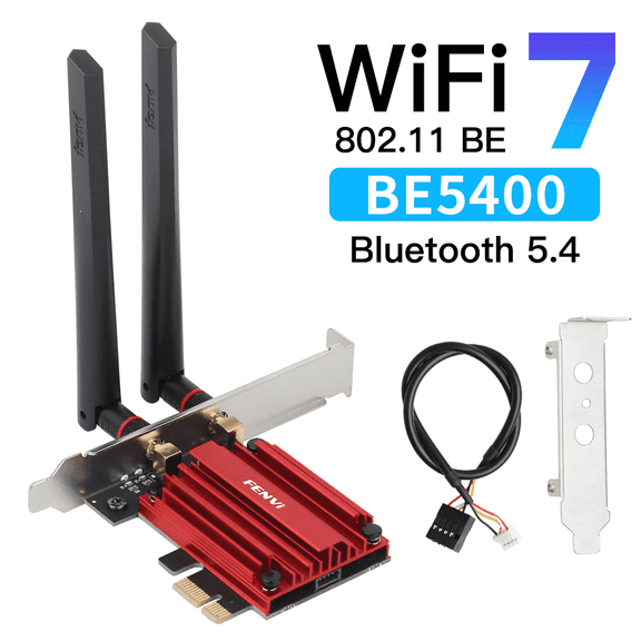 Fenvi Wifi 7 Tri-Band PCIe Network Adapter High-speed Wireless with Bluetooth 5.4 for Desktop Computers
