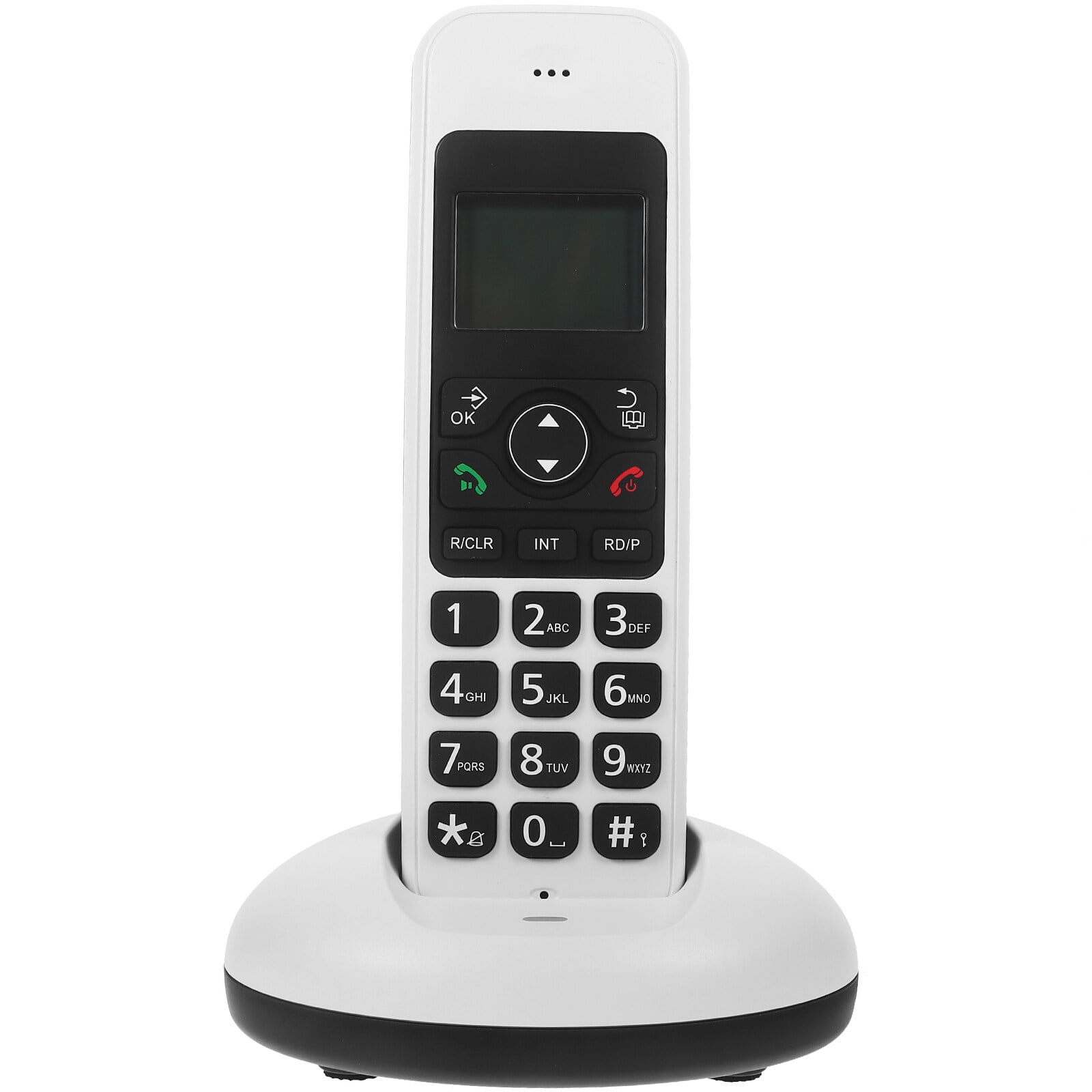 FENYUN Digital Cordless Phone, Large Button Stand-Alone Home Business office Handheld Phone, Expandable Cordless Phone with Lcd (White)